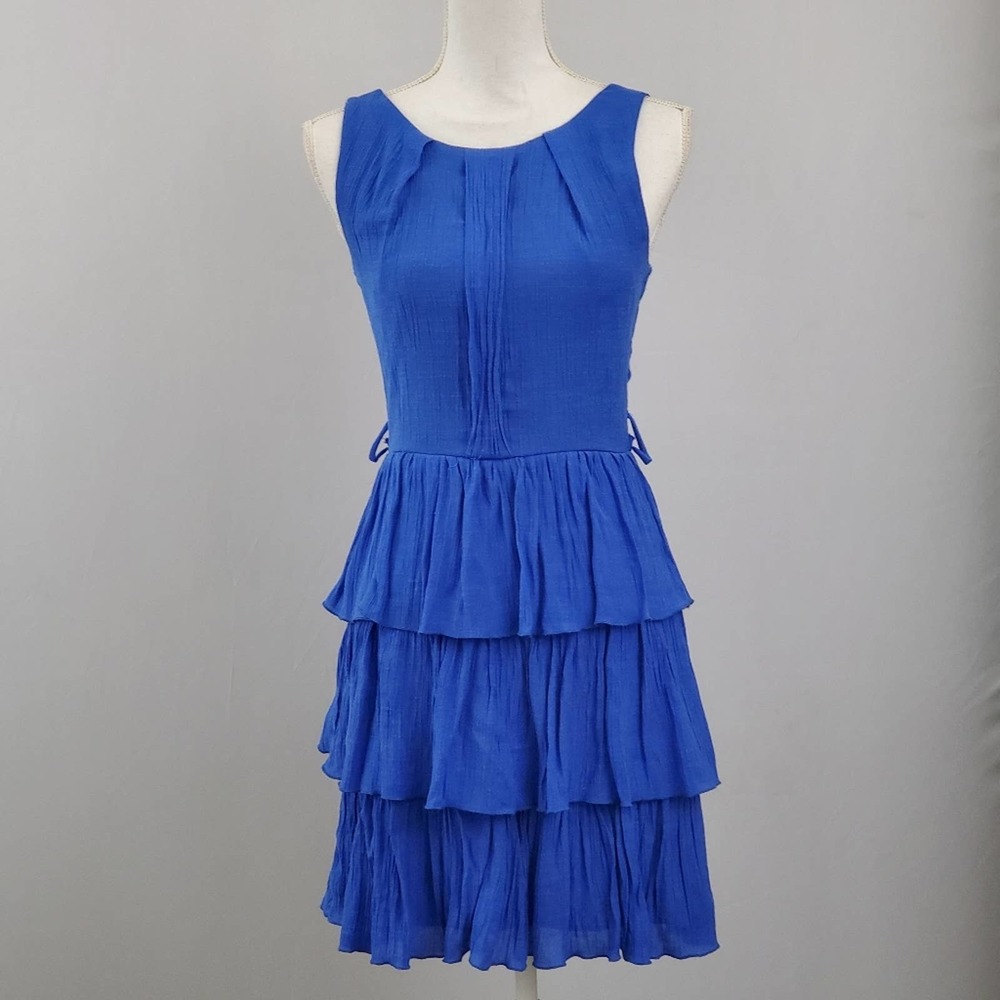 Teeze Me Royal Blue Tiered Ruffled Dress
